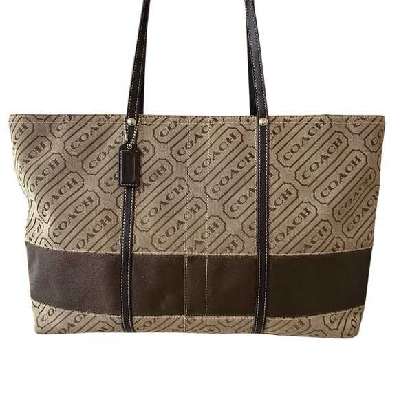 Y2K Coach Lozenge Jacquard Tote Bag - Picture 1 of 11